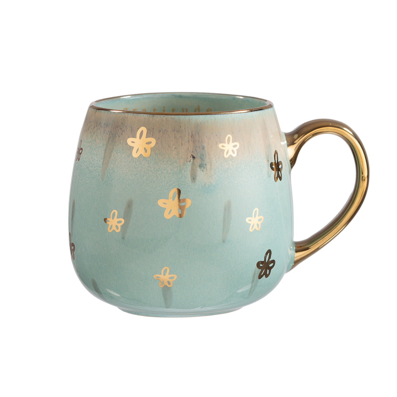 Taza Cerámica Turquoise Flowers