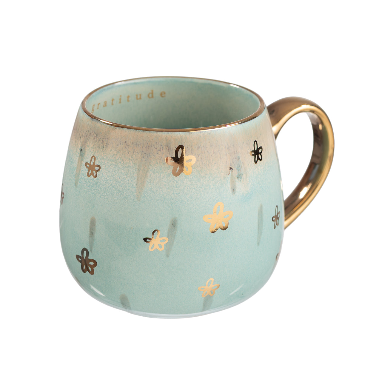 Taza Cerámica Turquoise Flowers