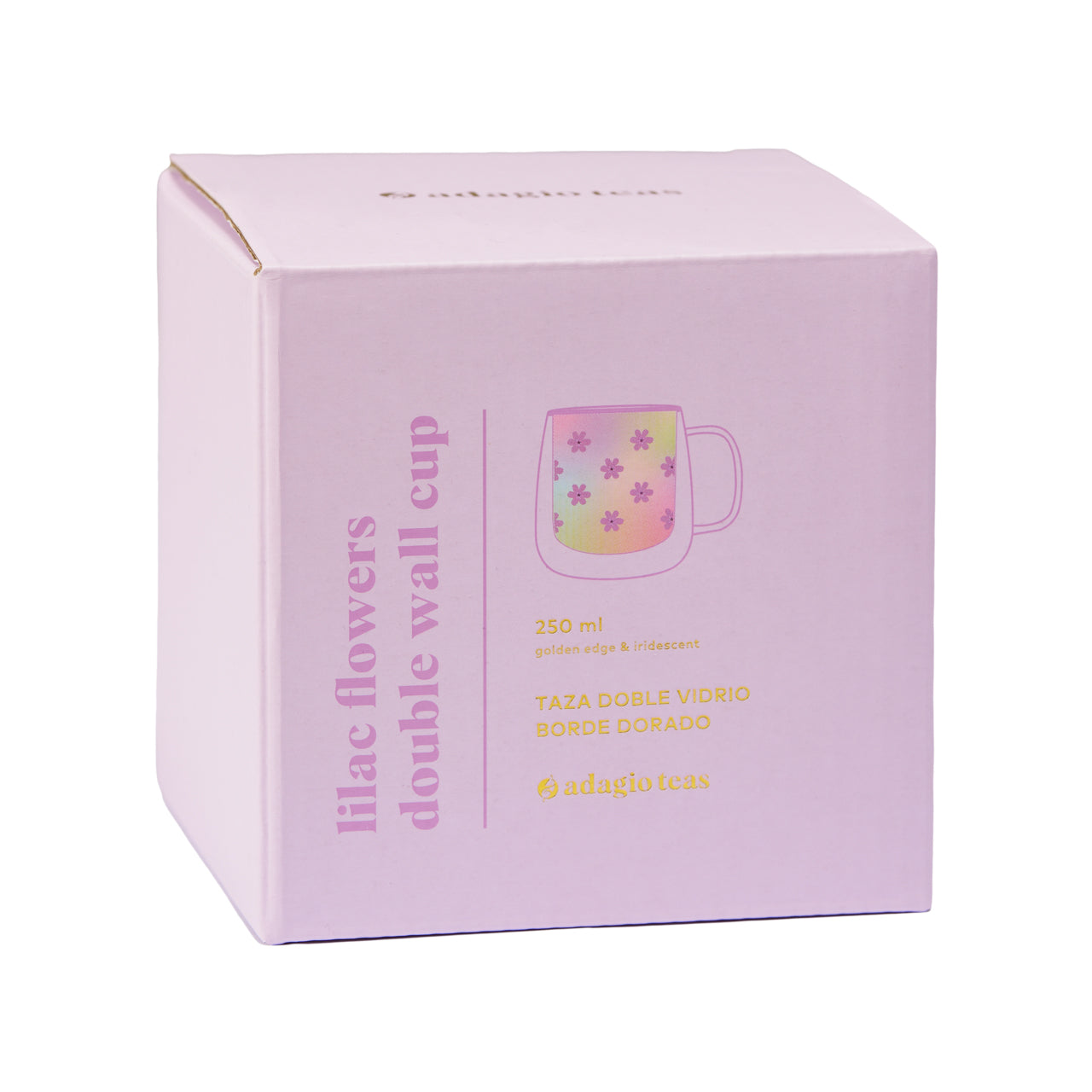 Taza Doble Vidrio Margaritas Iridescent