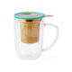 Mug Bhoro Turquesa Infusor Dorado