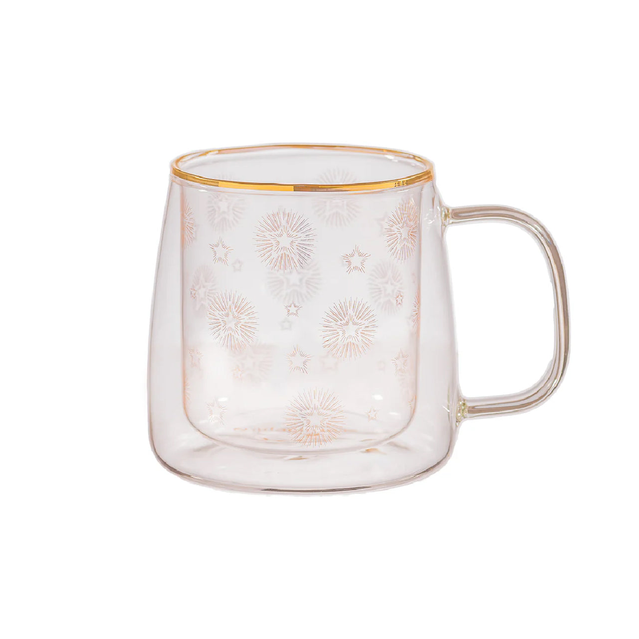 Taza Doble Vidrio Shiny Stars