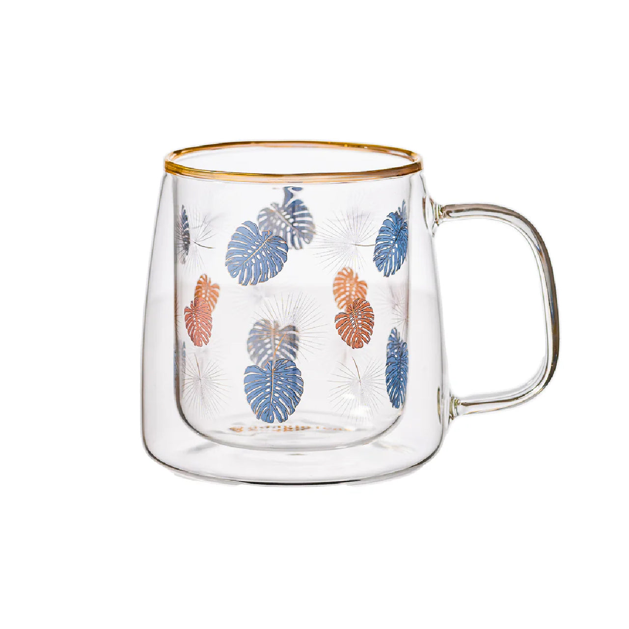 Taza Doble Vidrio Palm Leaves