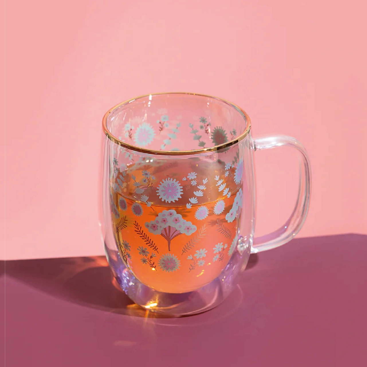 Taza Doble Vidrio Mosaic