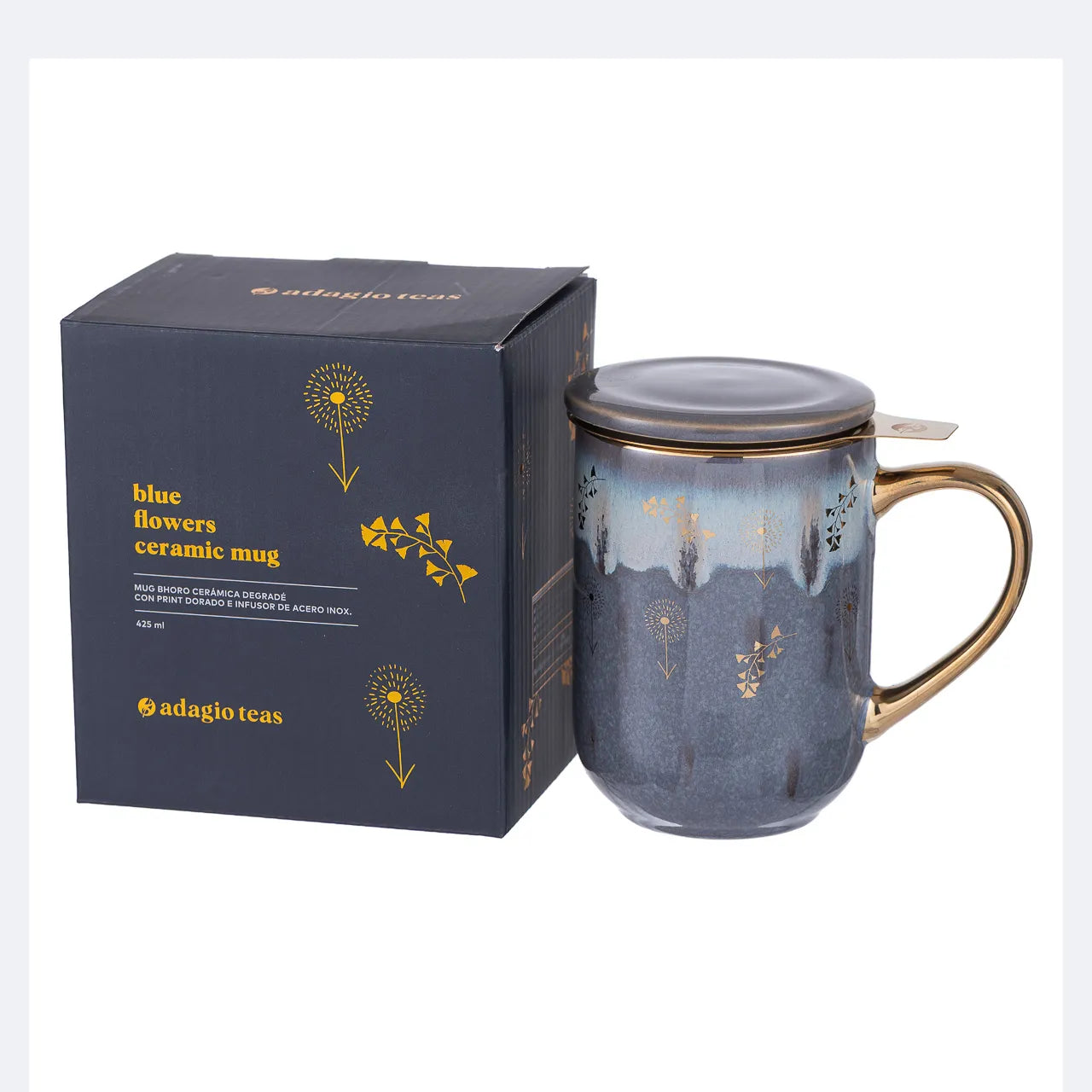 Mug Bhoro Cerámica Blue Flowers