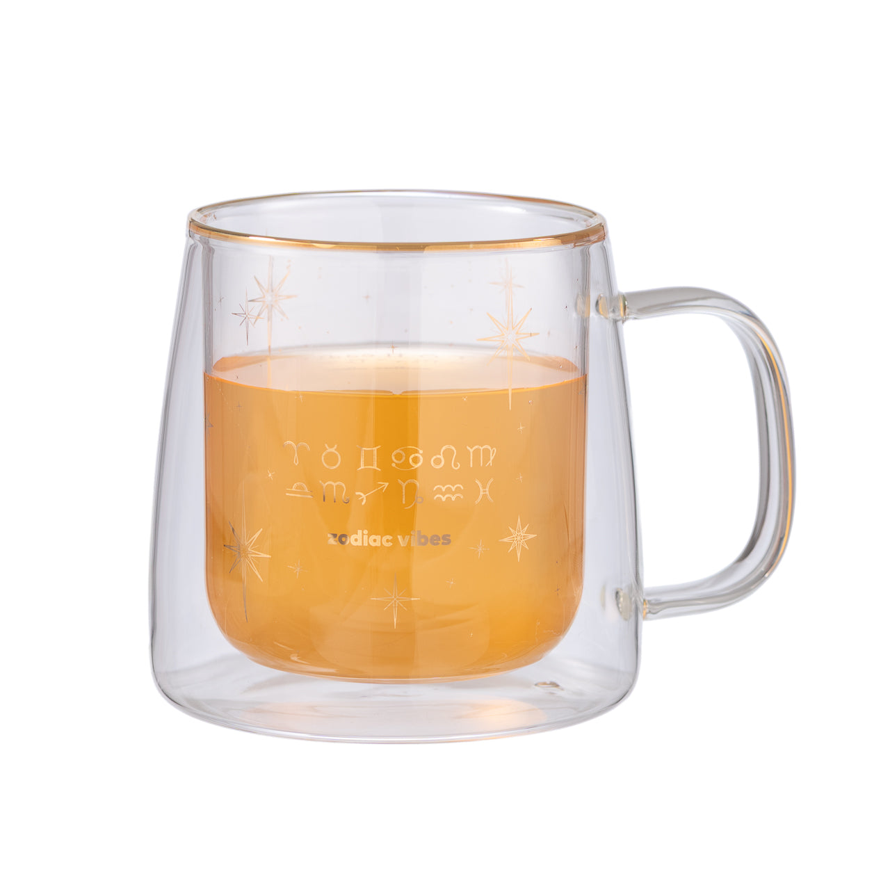 Taza Doble Vidrio Zodiac Constellation
