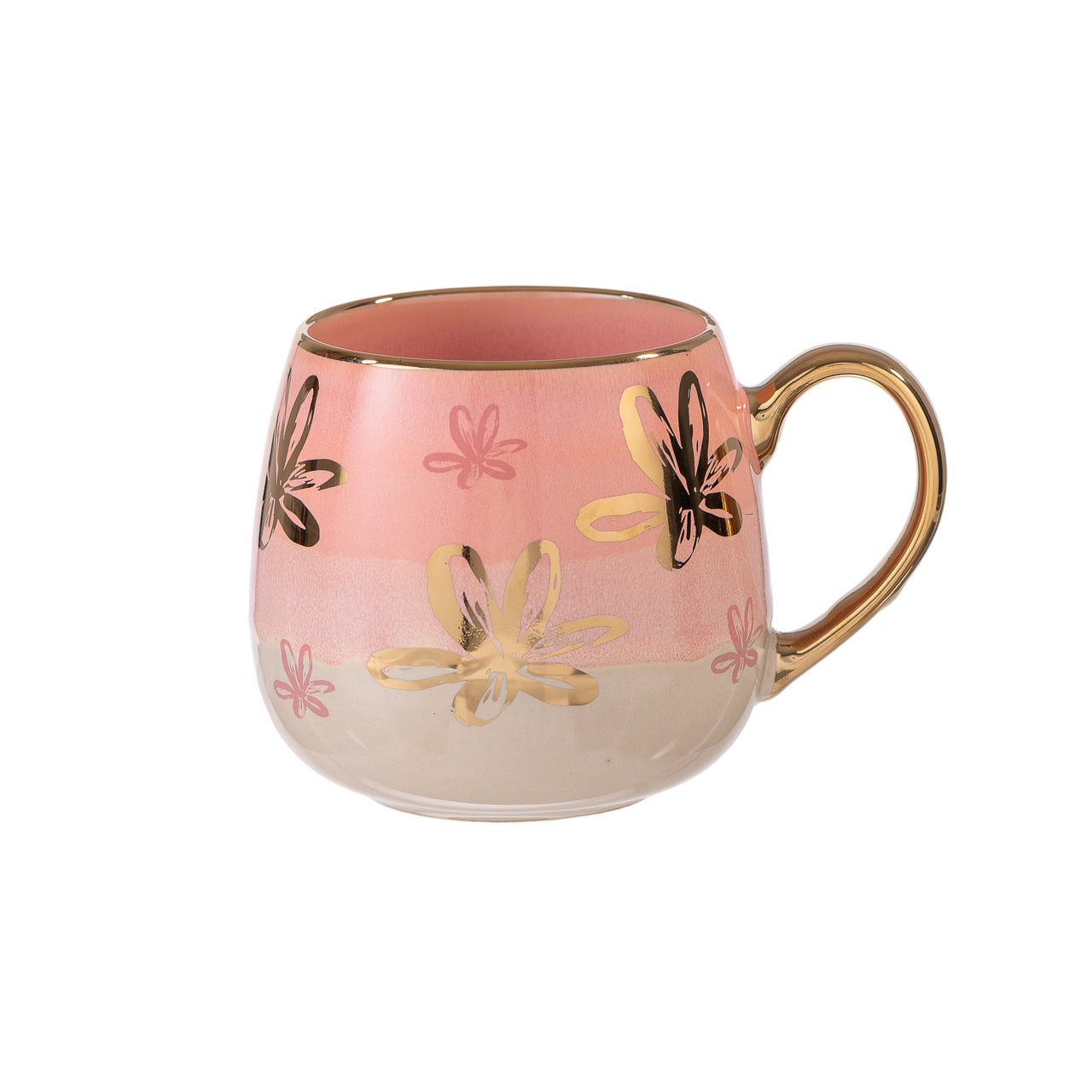 Taza Cerámica Pink Brush Flower