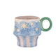 Taza Cerámica con Base Celeste