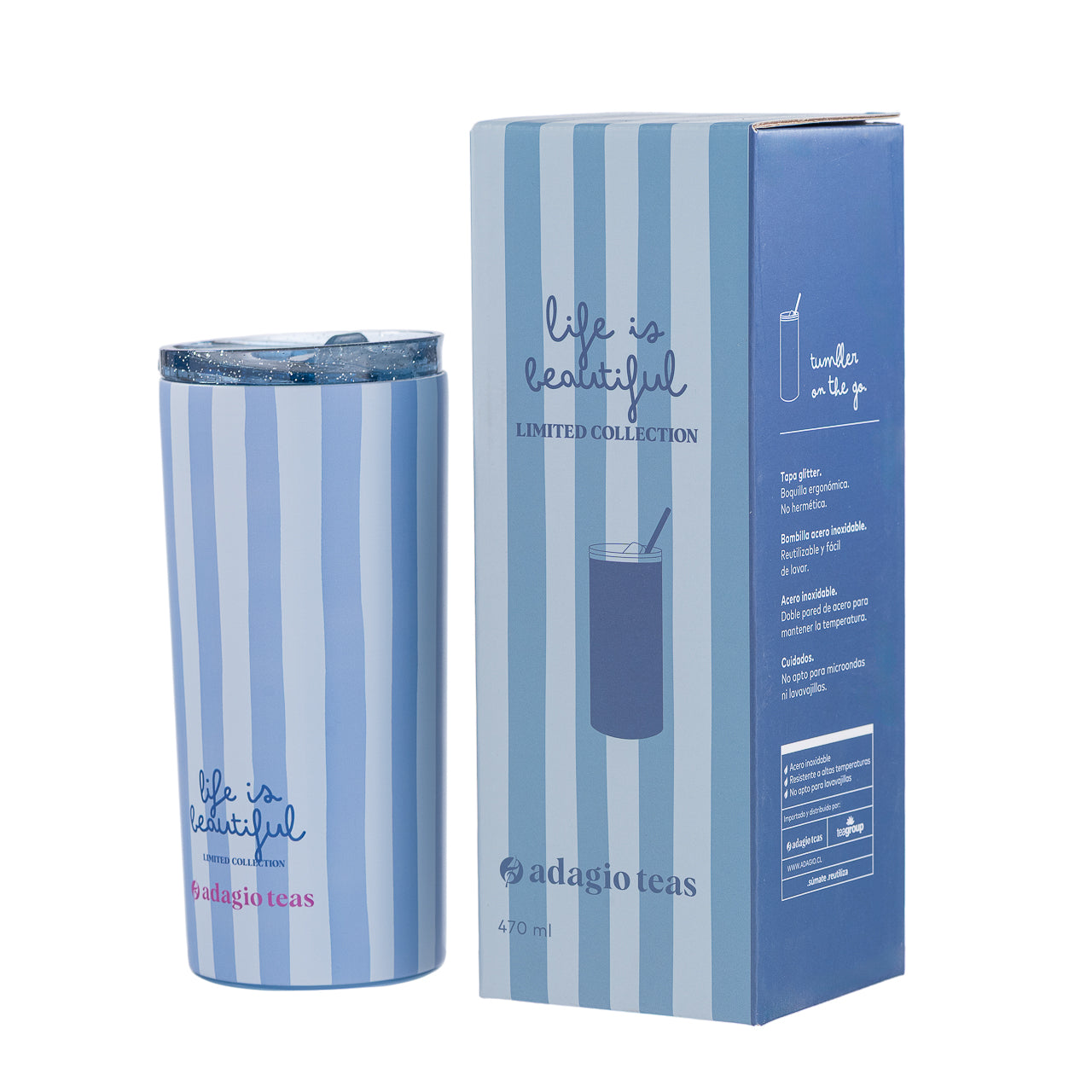 Tumbler Lineas Celeste