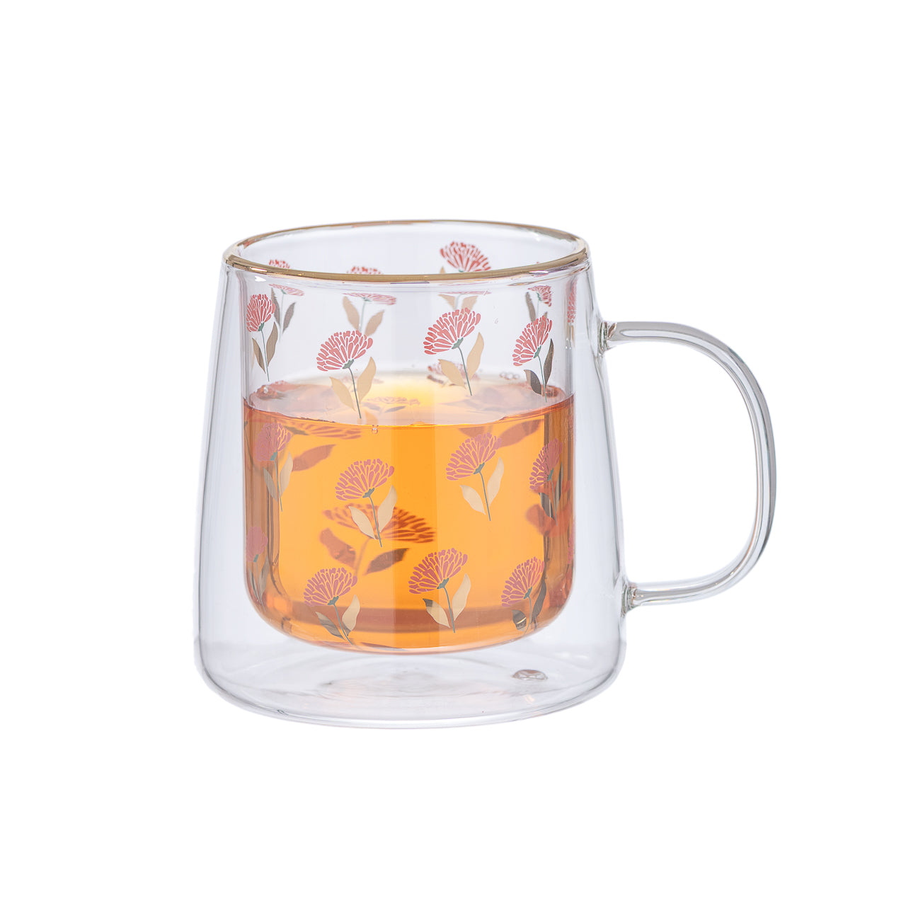 Taza Doble Vidrio Blossom