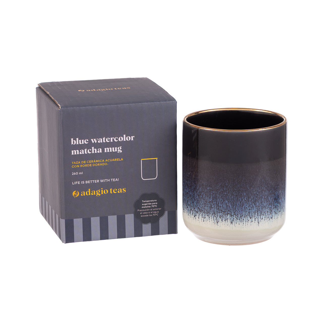 Vaso Cerámica Watercolor Azul