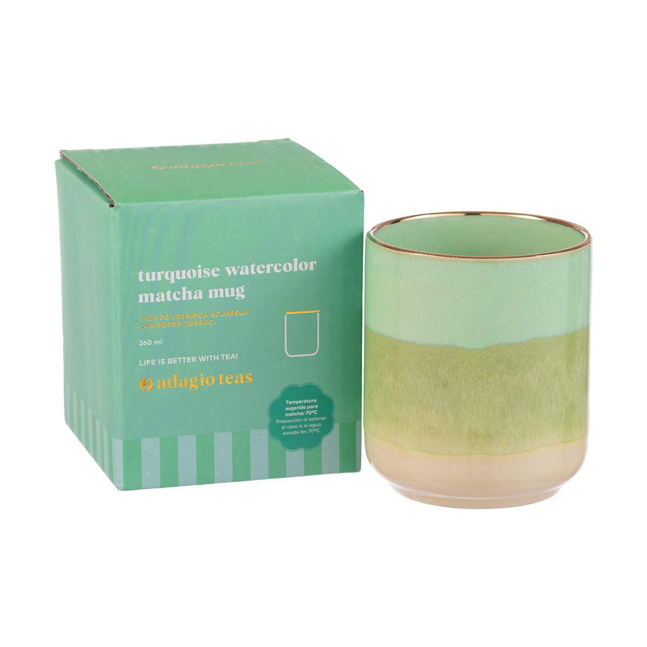 Vaso Cerámica Watercolor Turquesa