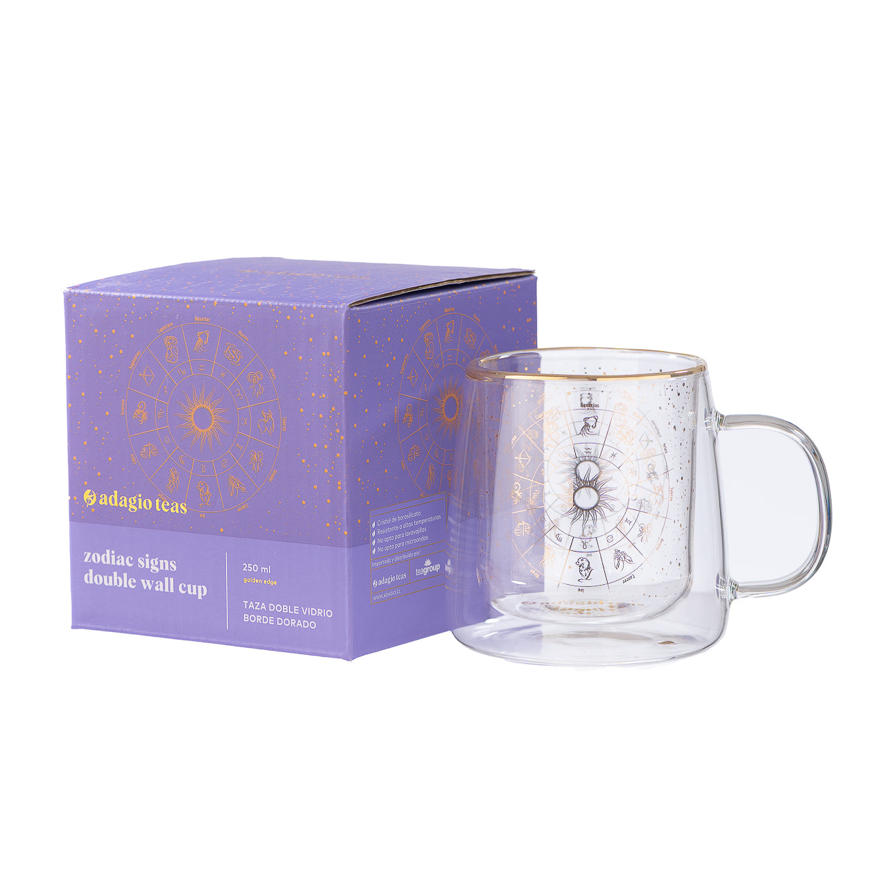 Taza Doble Vidrio Zodiac Signs