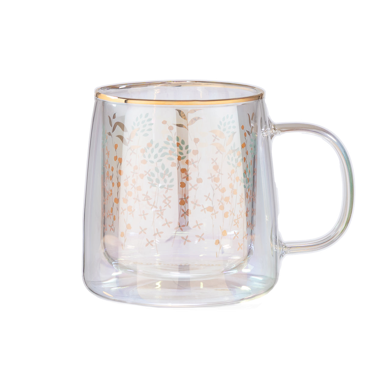 Taza Doble Vidrio Garden Iridescent