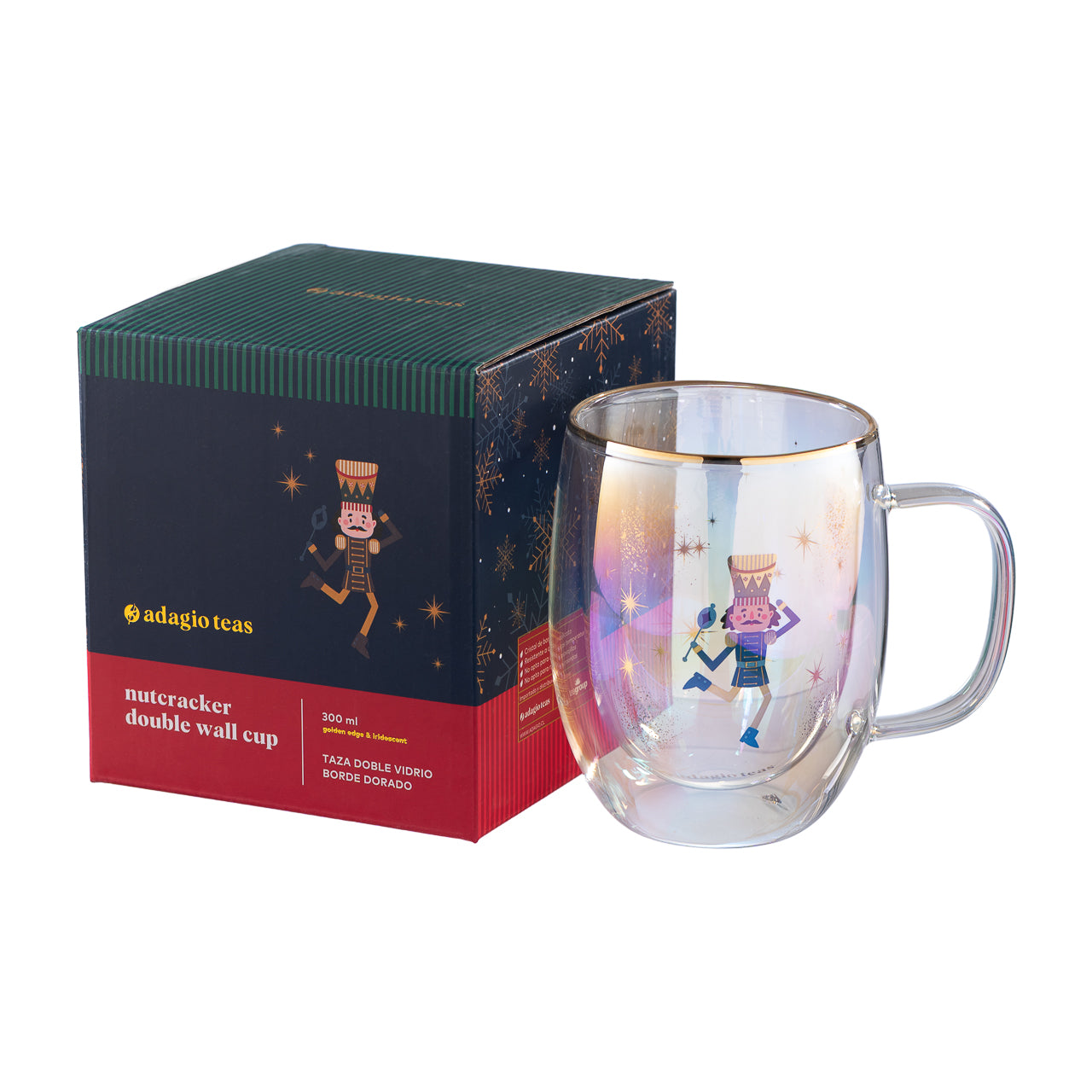 Taza Doble Vidrio Nutcracker