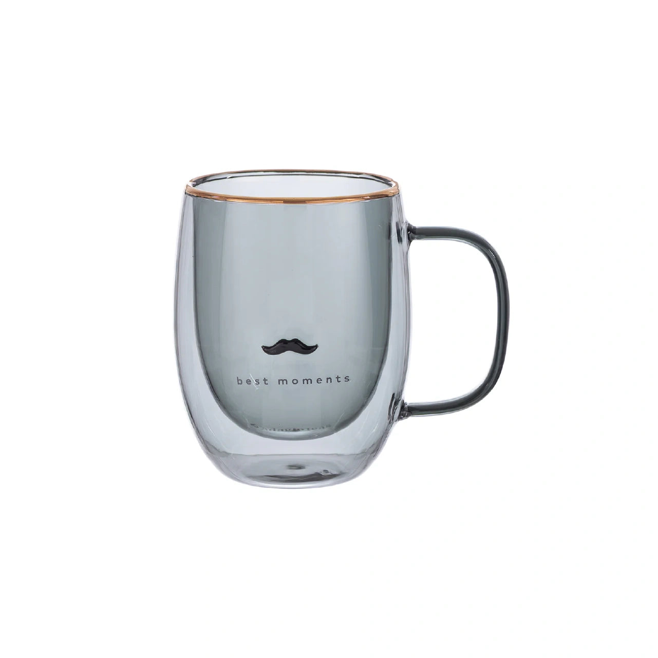 Taza Doble Vidrio Moustache