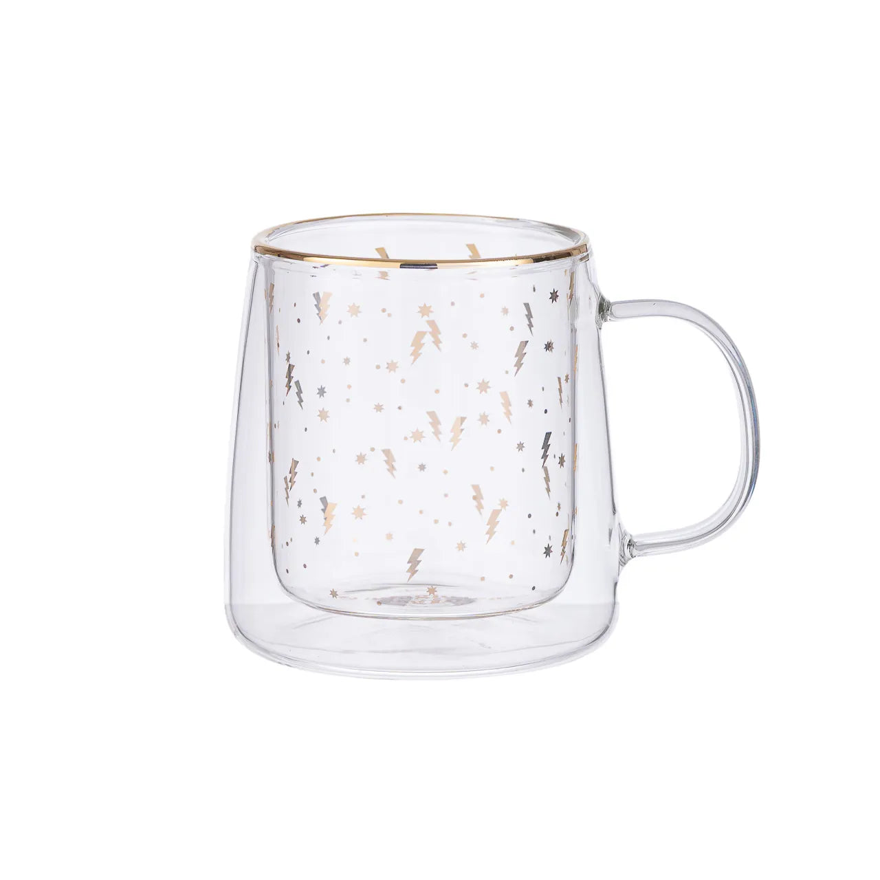 Taza Doble Vidrio Rayos