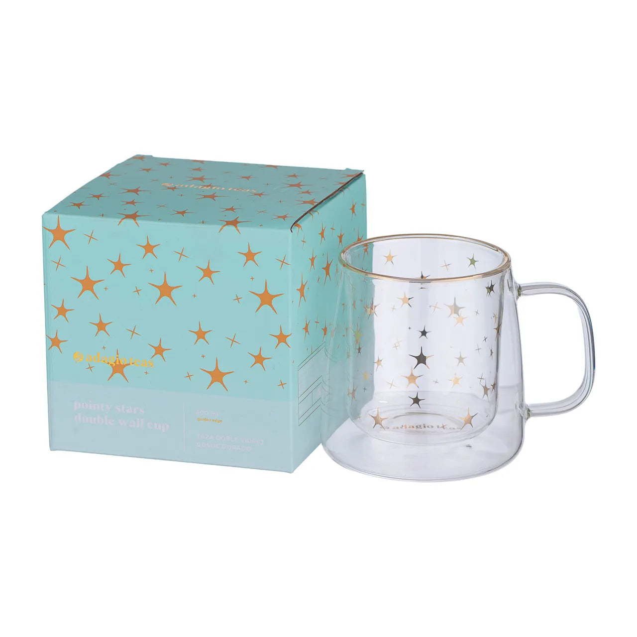 Taza Doble Vidrio Pointy Stars