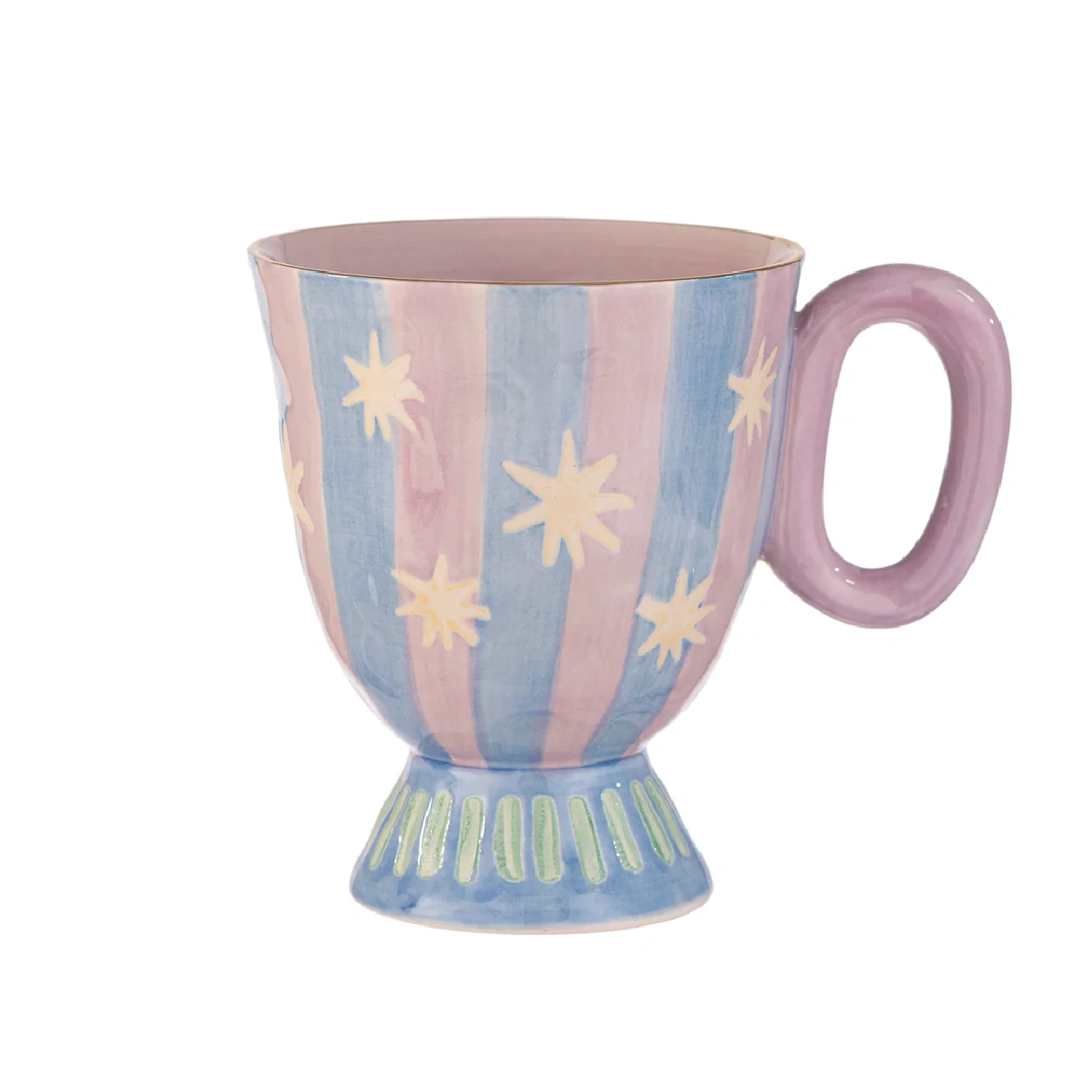 Taza Cerámica con Base Celeste