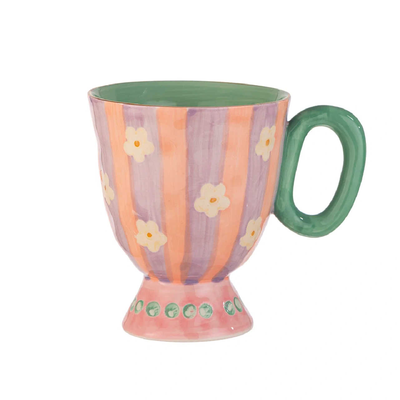 Taza Cerámica con Base Rosada