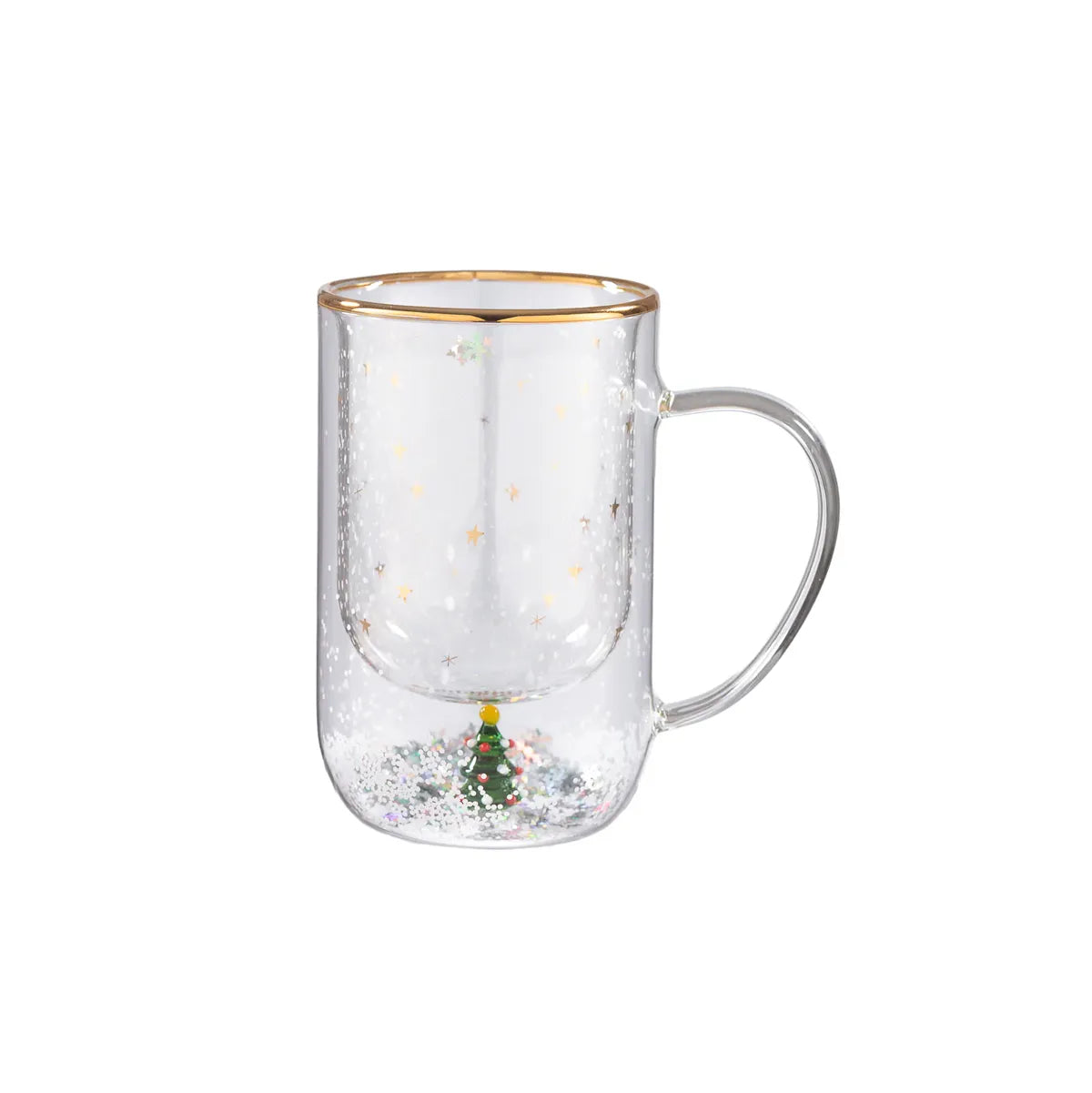 Taza Doble Vidrio Christmas Tree