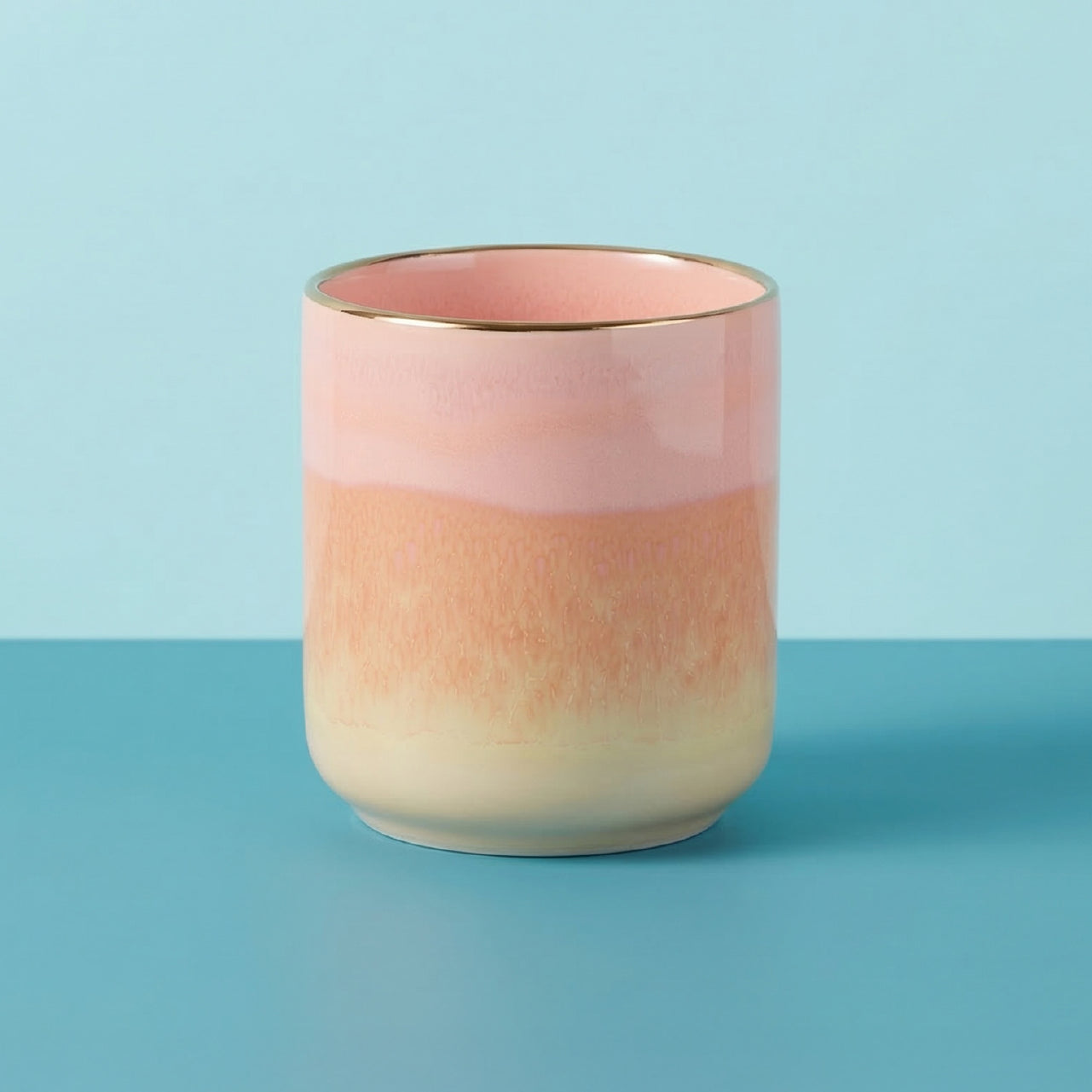 Vaso Cerámica Watercolor Rosado