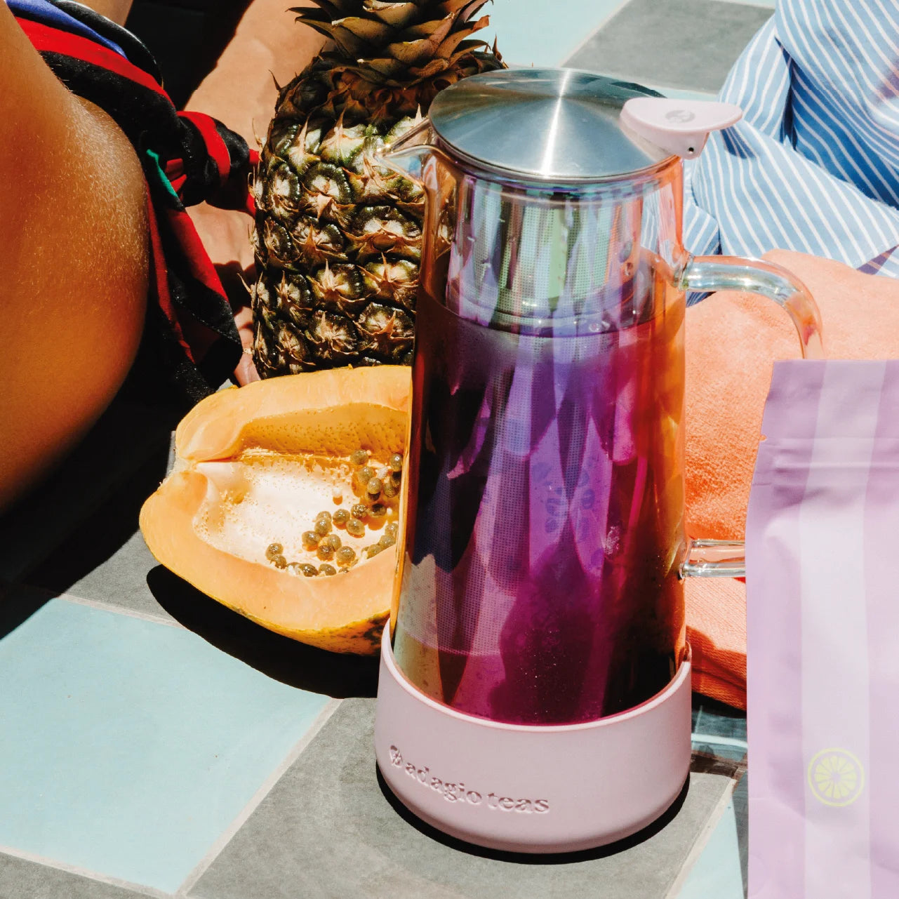 Silicone Tea Maker Pink 1.3 L