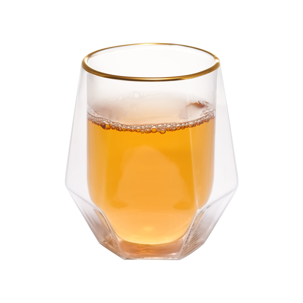 Vaso Doble Vidrio Hexagonal Clásica