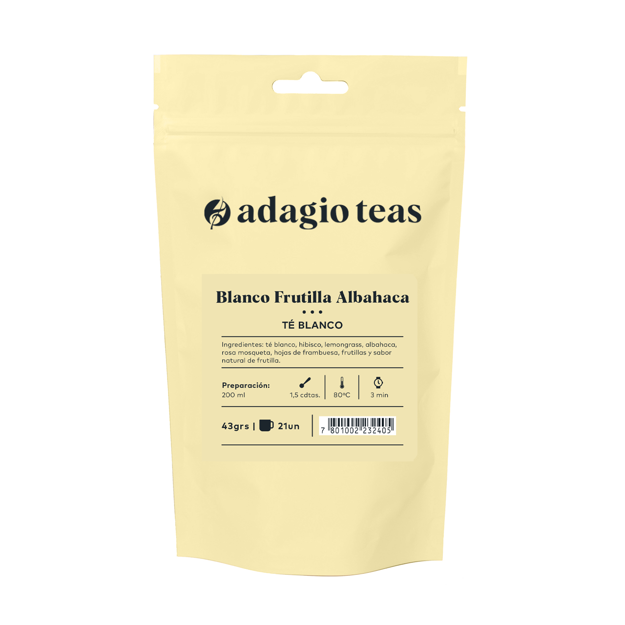 Blanco Frutilla Albahaca