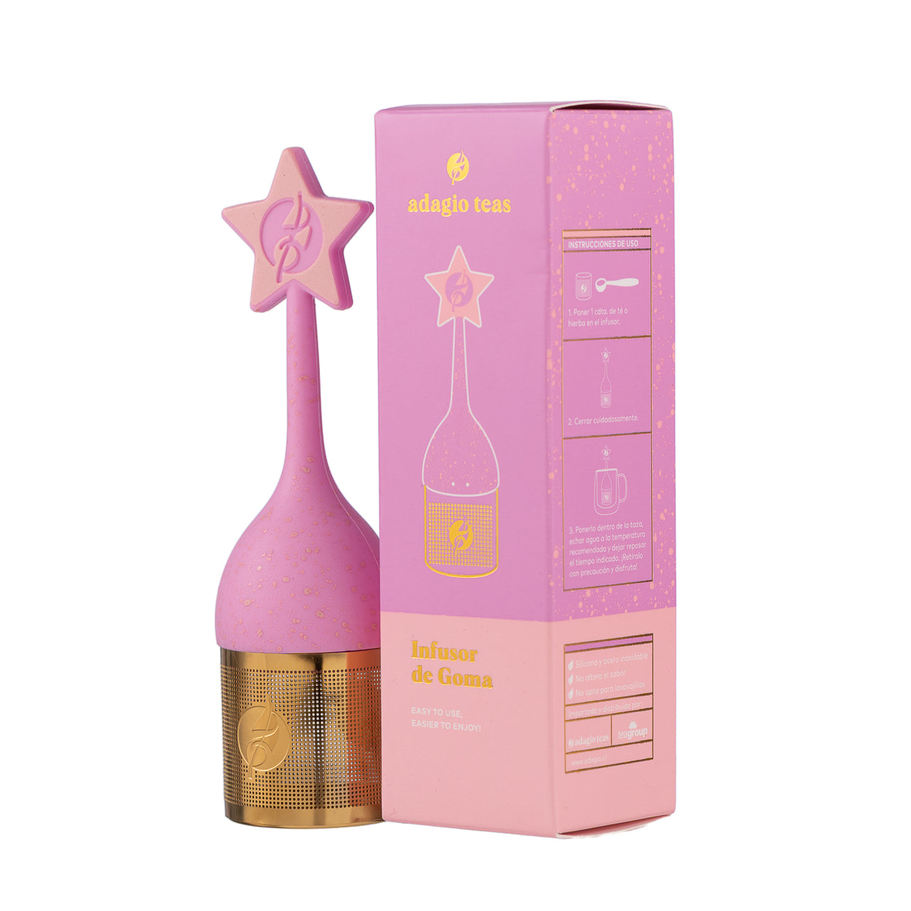 Infusor de Goma Estrella Rosada
