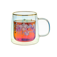 Cargar imagen en el visor de la galería, Taza Doble Vidrio Freeze Leaves Iridescent