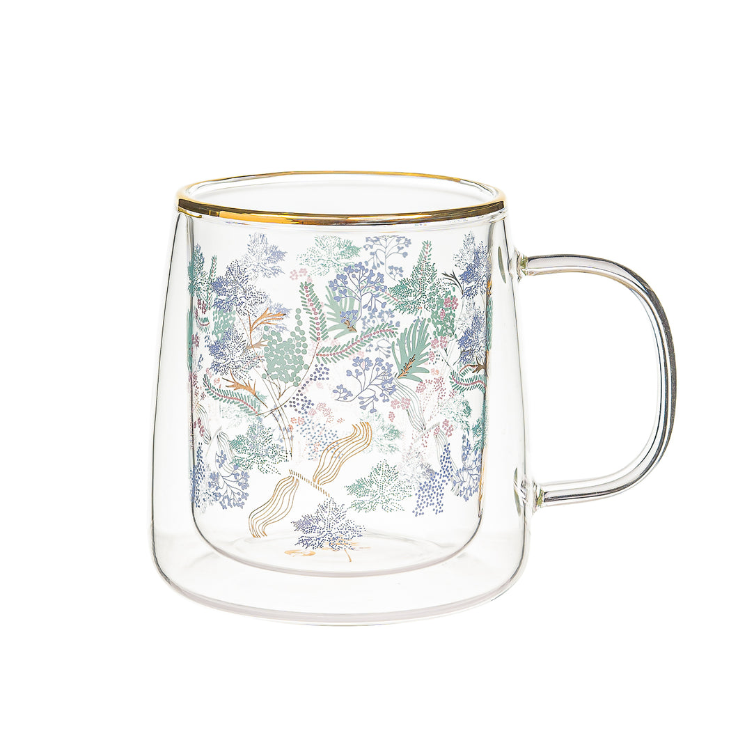 Taza Doble Vidrio Winter Bloom  