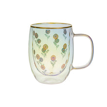 Cargar imagen en el visor de la galería, Taza Doble Vidrio Gold Blossom Iridescent