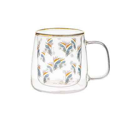 Taza Doble Vidrio Bird of Paradise