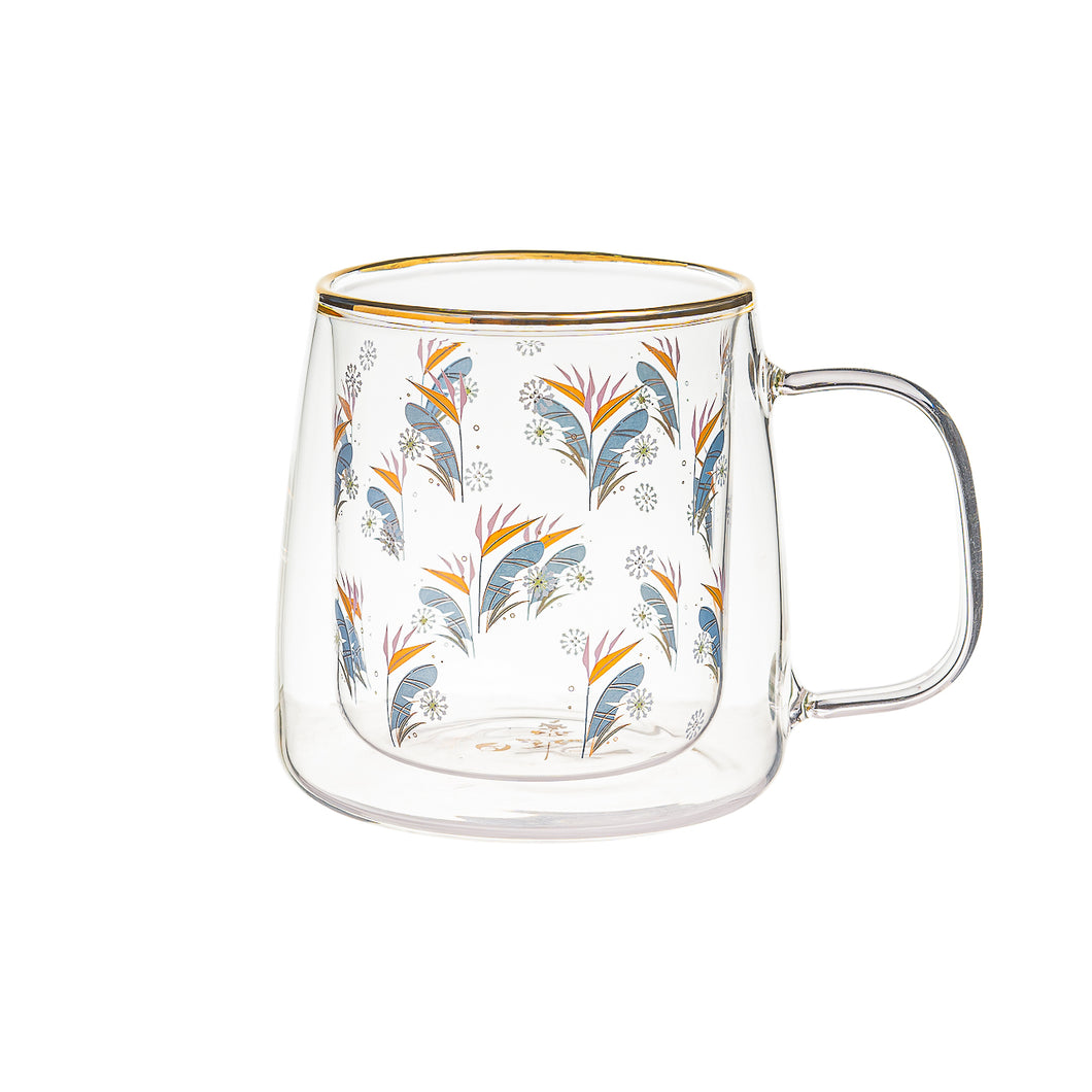 Taza Doble Vidrio Bird of Paradise