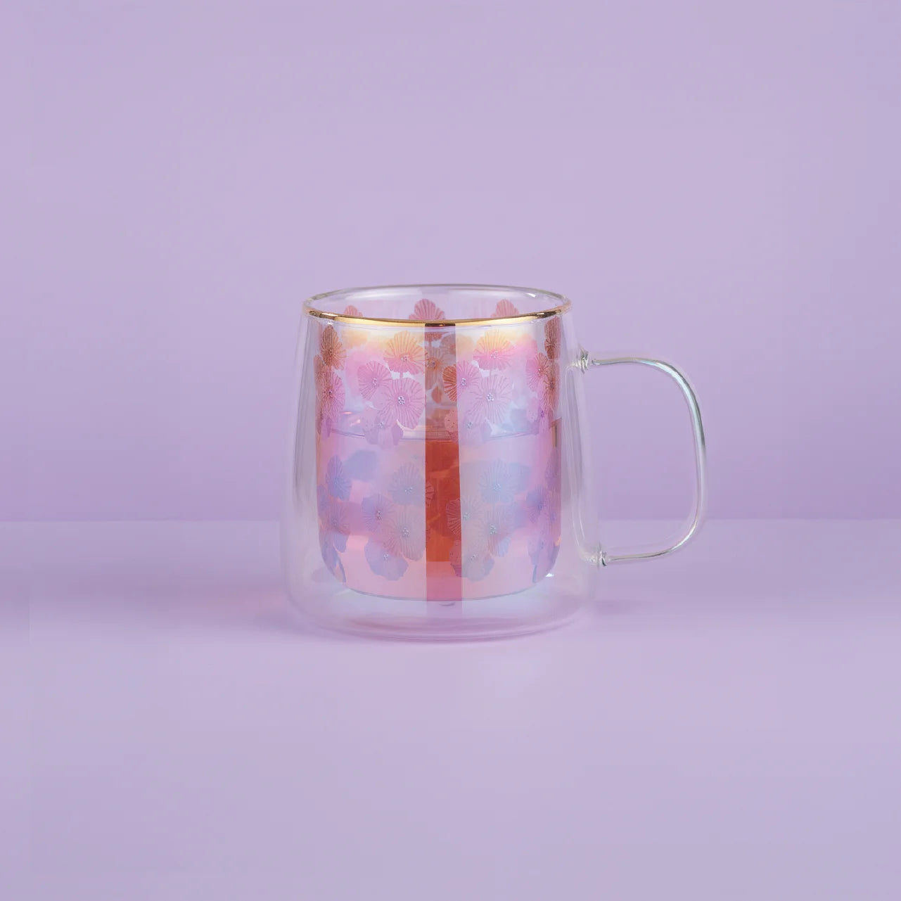 Taza Doble Vidrio Lilac Bloom