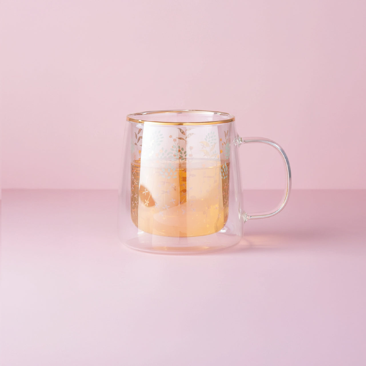 Taza Doble Vidrio Secret Garden