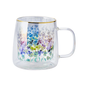 Taza Doble Vidrio Lavender Iridescent