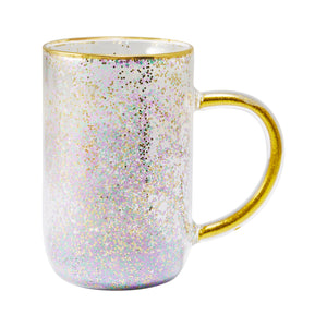 Mug Bhoro Doble Vidrio Glitter Navidad