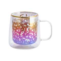 Taza Doble Vidrio Cheetah Iridescent