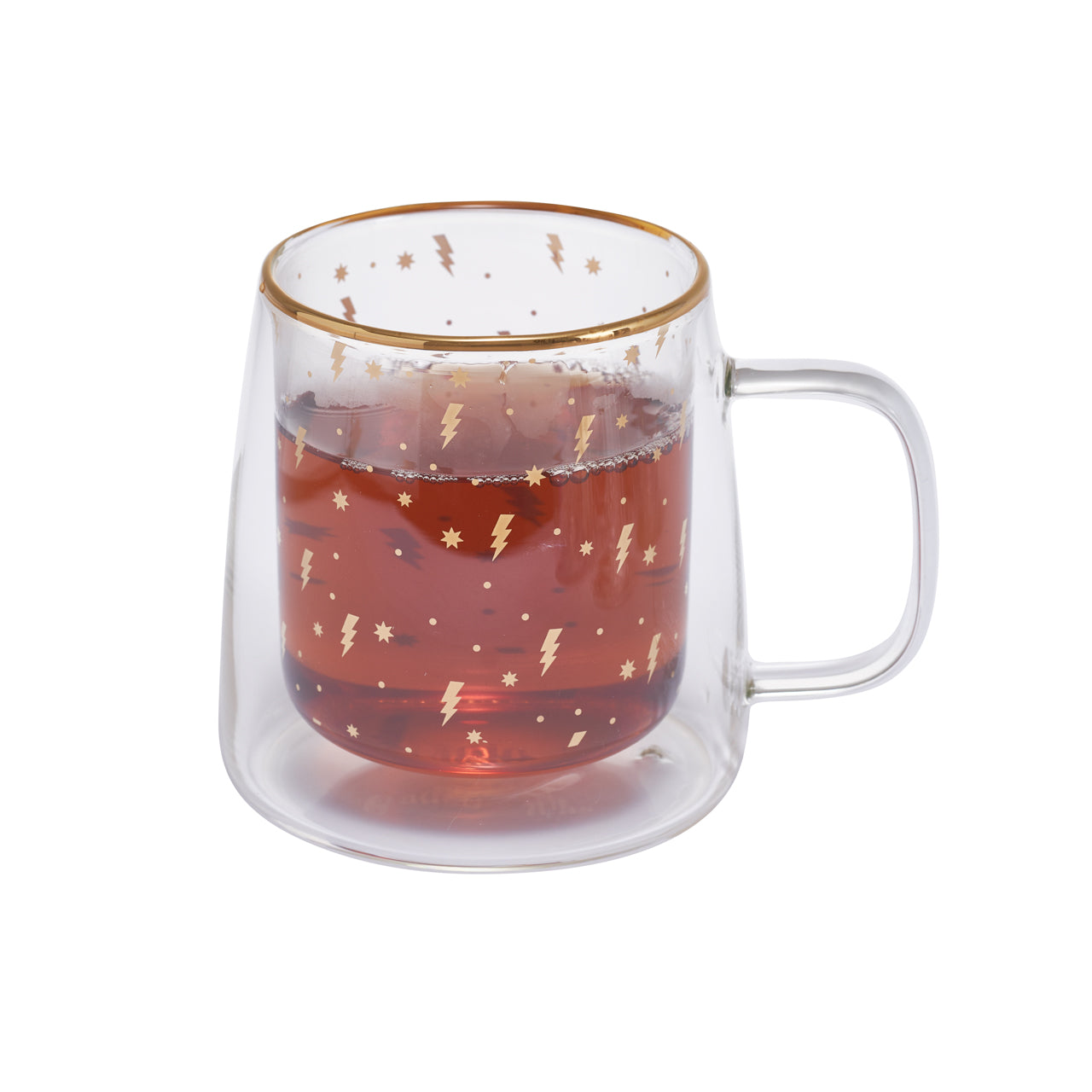 Taza Doble Vidrio Rayos