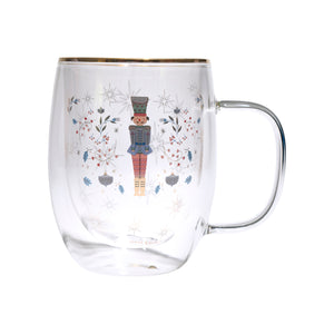 Taza Doble Vidrio Nutcracker