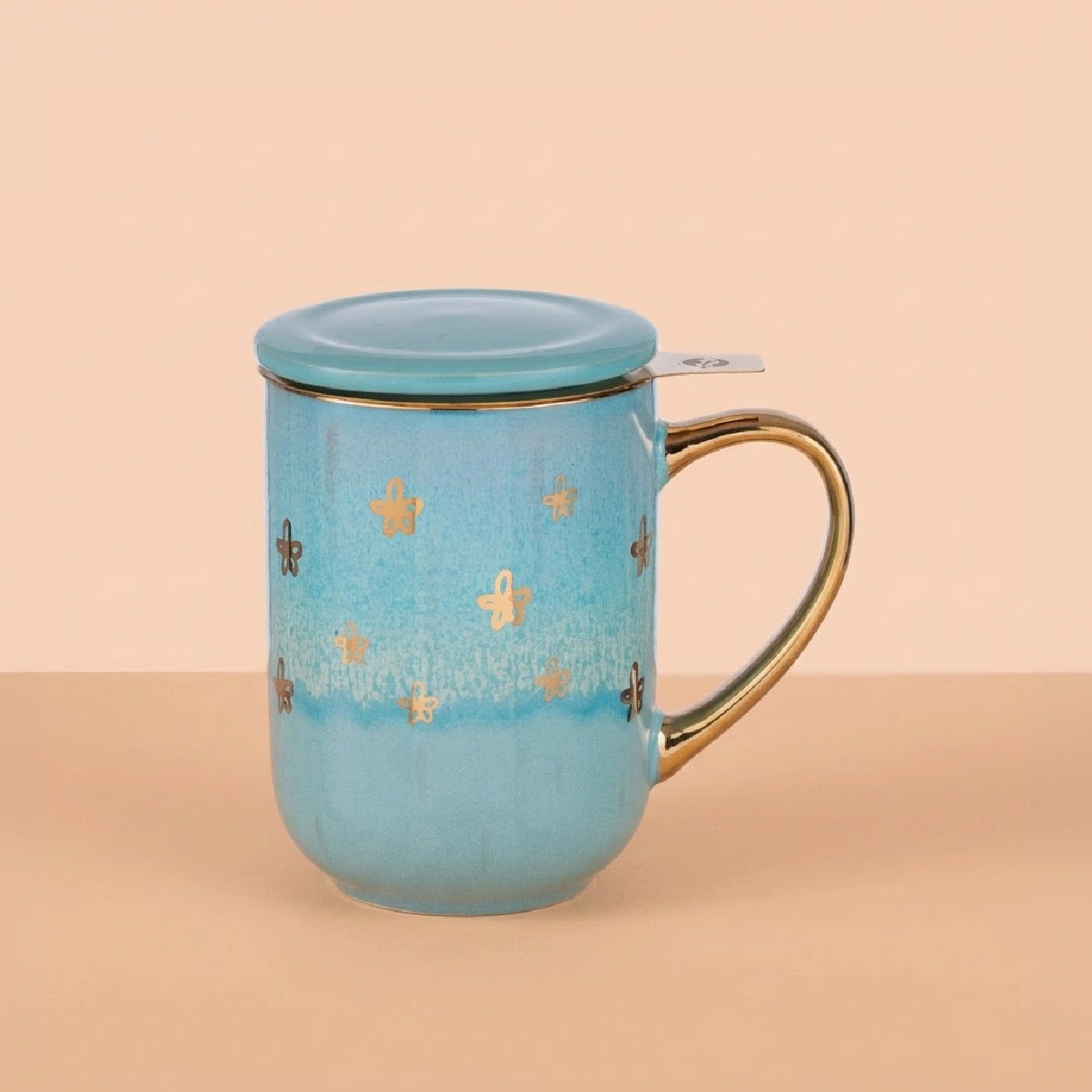Mug Bhoro Cerámica Turquoise Flowers