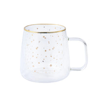 Cargar imagen en el visor de la galería, Taza Doble Vidrio Estrellas Doradas Grande