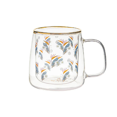 Taza Doble Vidrio Bird of Paradise
