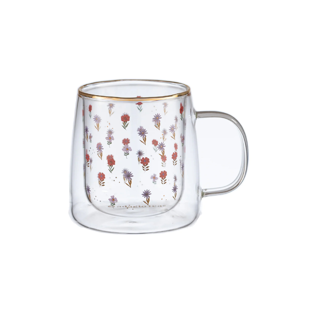 Taza Doble Vidrio Small & Colored Daisies