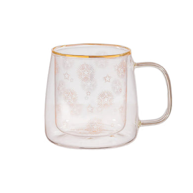 Taza Doble Vidrio Shiny Stars