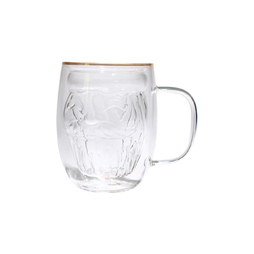 Taza Doble Vidrio Santa