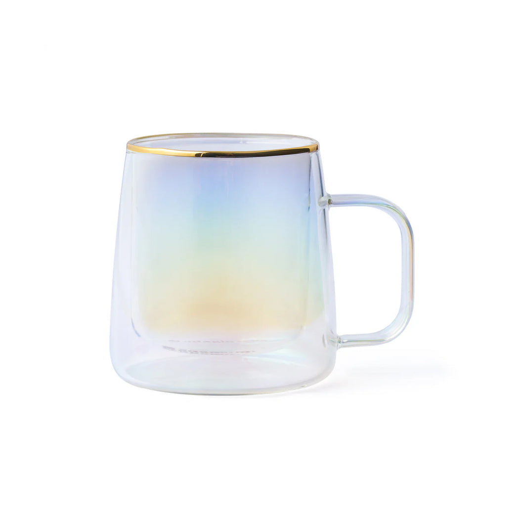 Taza Doble Vidrio Iridescent