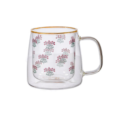 Taza Doble Vidrio Purple Bouquet