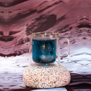 Taza Doble Vidrio Blue Moon
